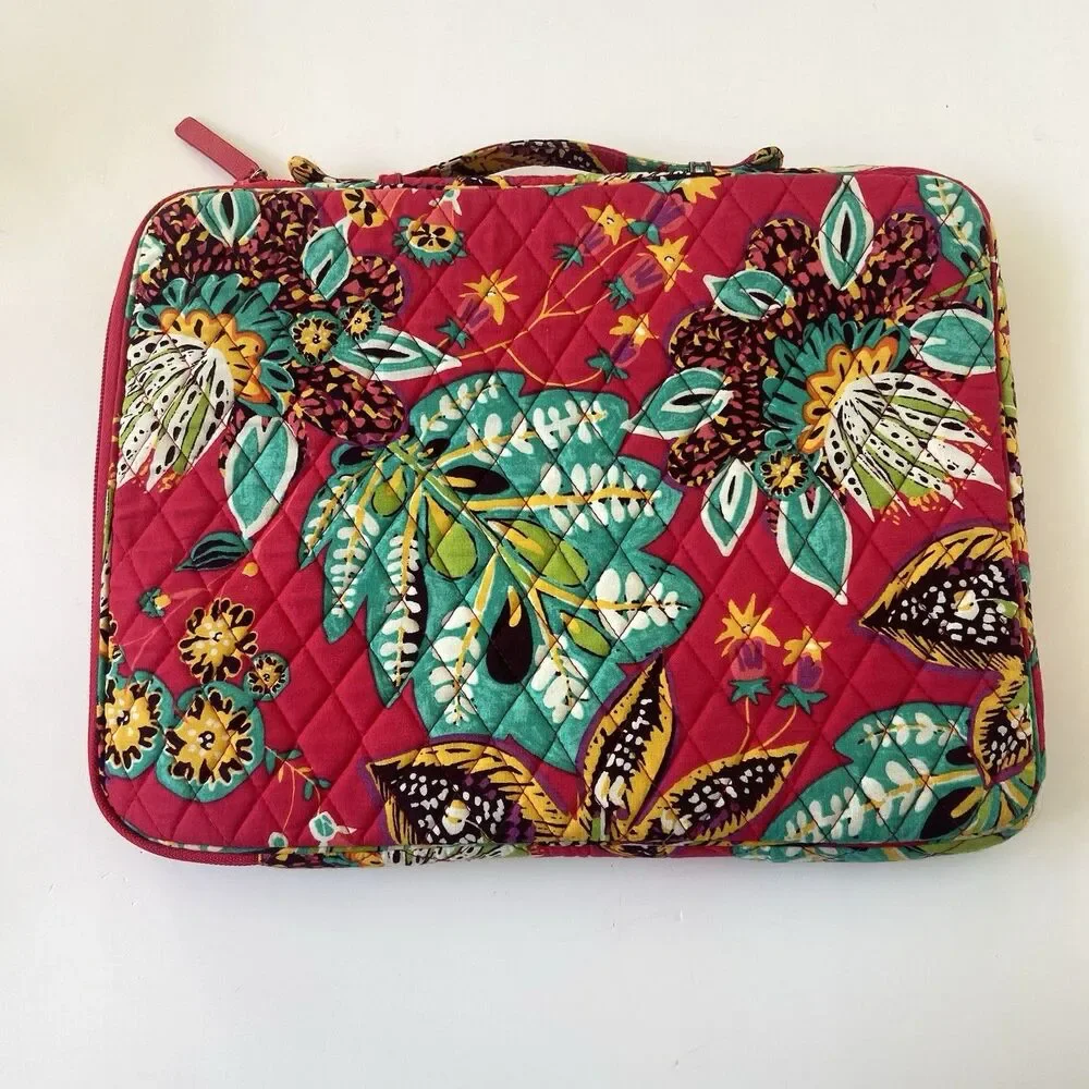 Vera Bradley Commuter Tablet Tamer Organizer Bag RUMBA Pink Travel iPad Floral